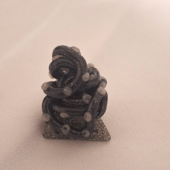 Artisan Handmade DnD D4 Holographic Dice Resin Pendant with Polymer Tentacles - Picture 4 of 8